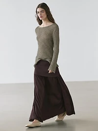 Pull en maille ajourée de coton mélangé