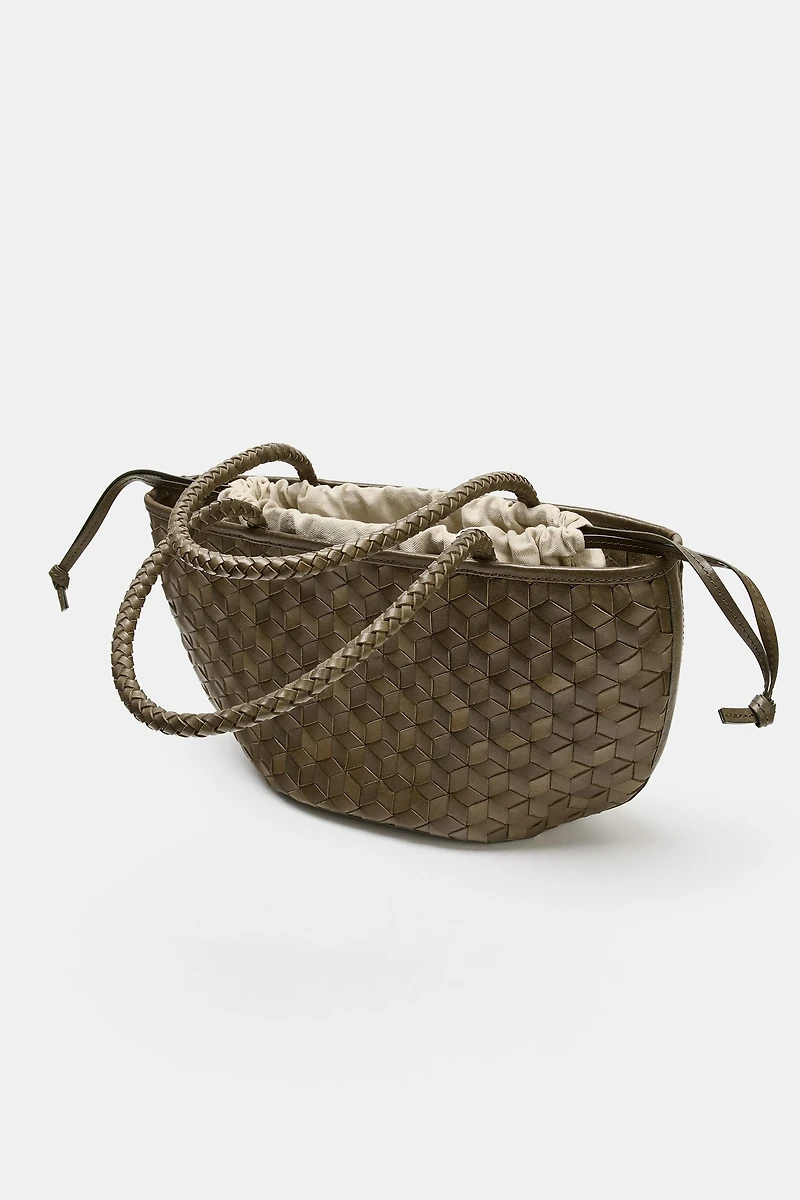 SAC EN CUIR EFFET TRESSÉ