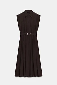 BELTED MIDI DRESS