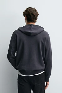 COTTON - WOOL HOODIE SWEATER