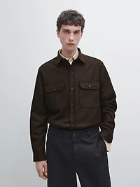 100% wool overshirt with pockets