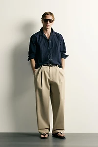 TEXTURED RELAXED FIT SHIRT WITH FROG FASTENINGS