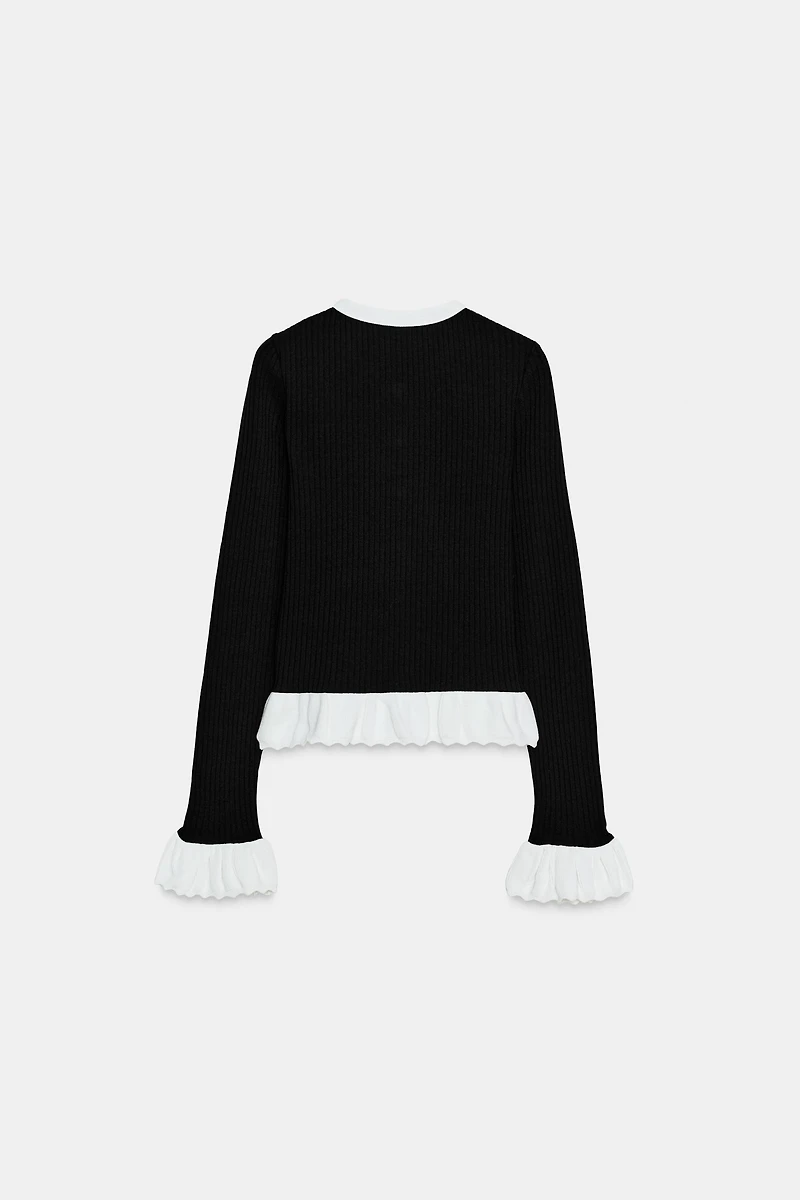 CONTRAST KNIT COMBINATION JACKET