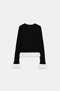 CONTRAST KNIT COMBINATION JACKET