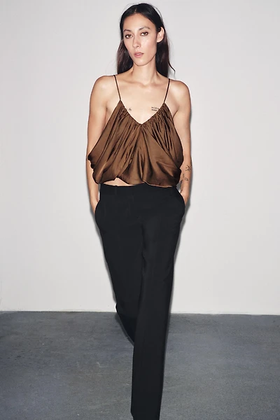 ZW COLLECTION SATIN DRAPED TOP