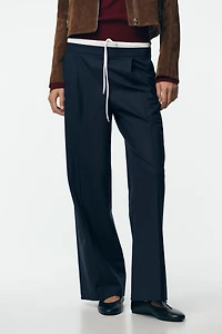 PANTALON LARGE À DOUBLE TAILLE