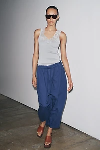RIBBED LACE T-SHIRT