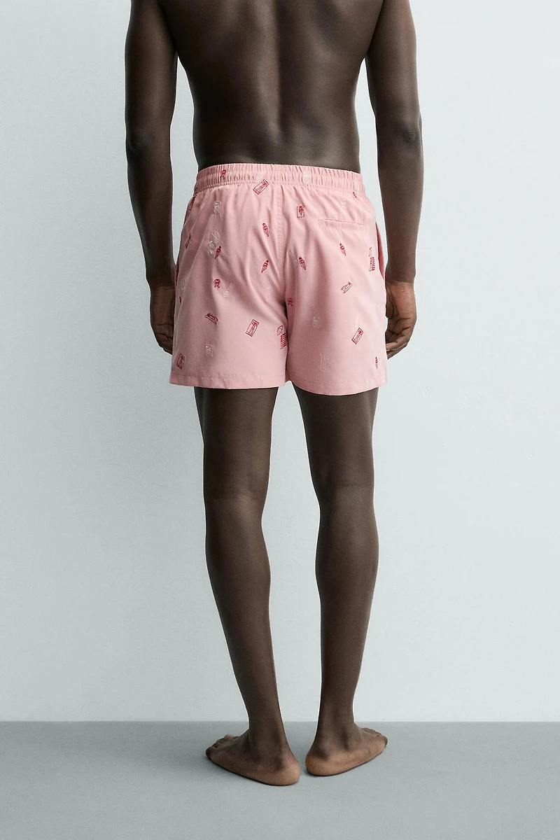 MAILLOT DE BAIN MI-LONG BRODERIES COMBINÉES