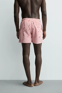 MAILLOT DE BAIN MI-LONG BRODERIES COMBINÉES