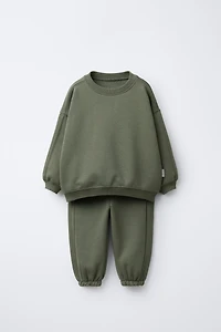 BASIC LABEL JOGGING SWEATSHIRT AND PANTS SET