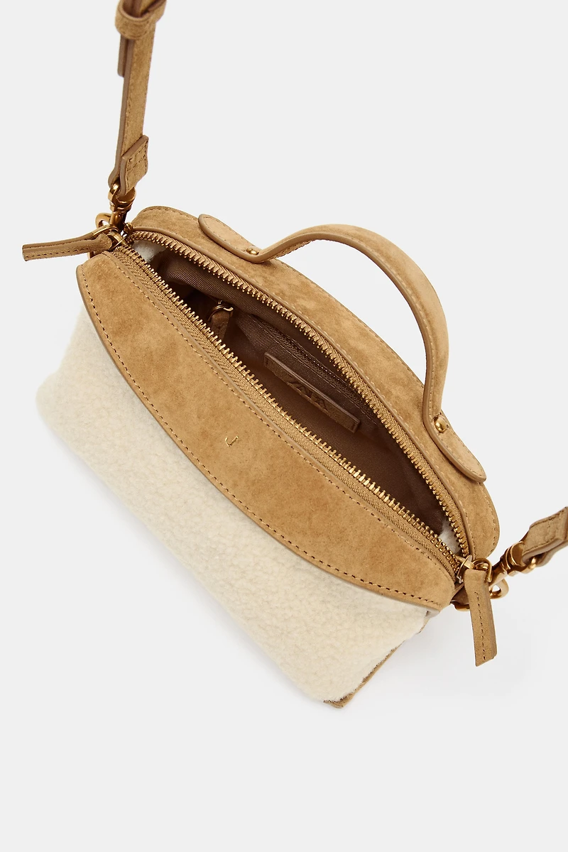 LONG FAUX SHEARLING BAG