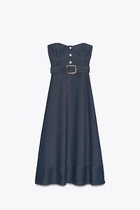 STRAPLESS BELTED DRESS