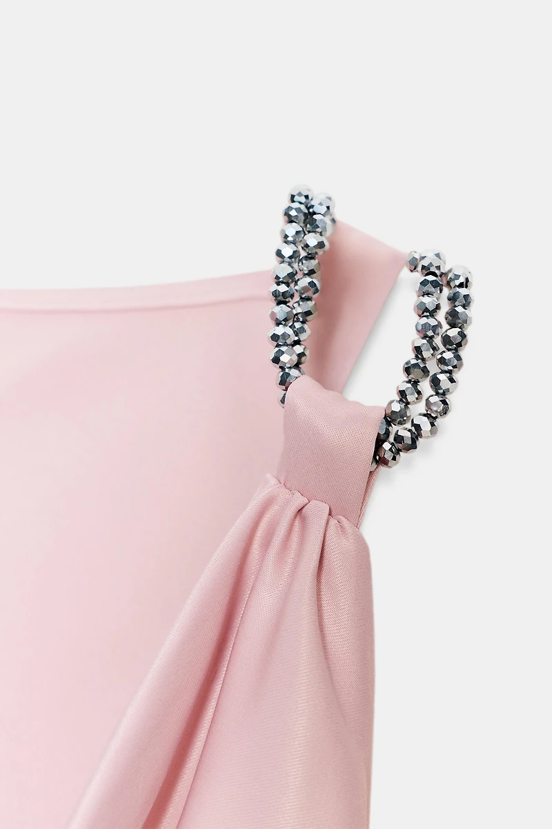 BEADED SATIN EFFECT TOP