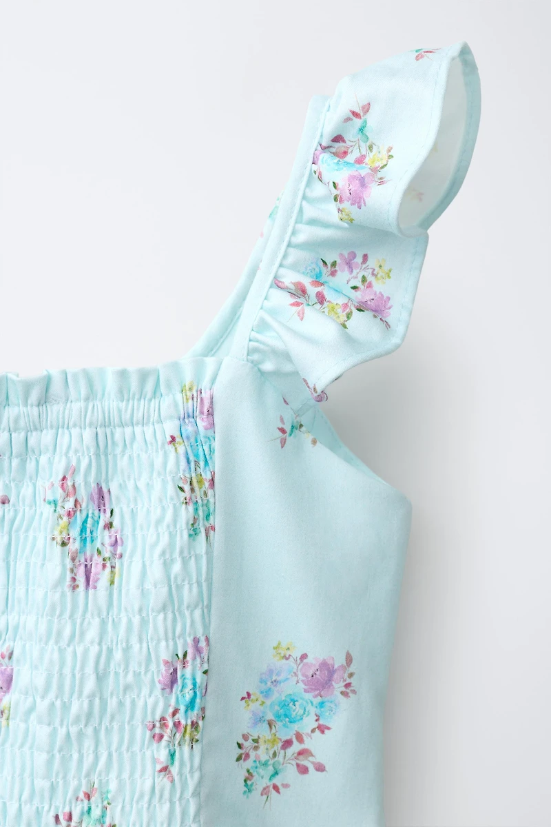 ROBE À VOLANTS IMPRIMÉ FLEURI