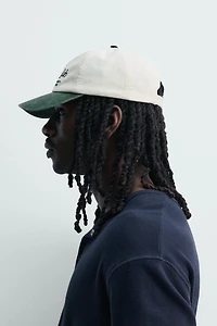 WASHED CONTRAST EMBROIDERED TEXT CAP