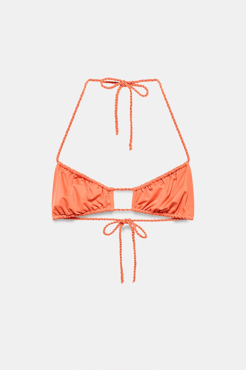 SOLID RUCHED BIKINI TOP