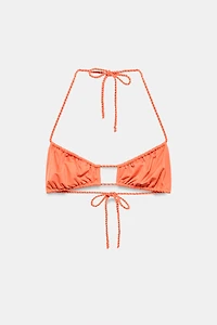 SOLID RUCHED BIKINI TOP