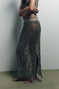 SHEER BEADED SKIRT