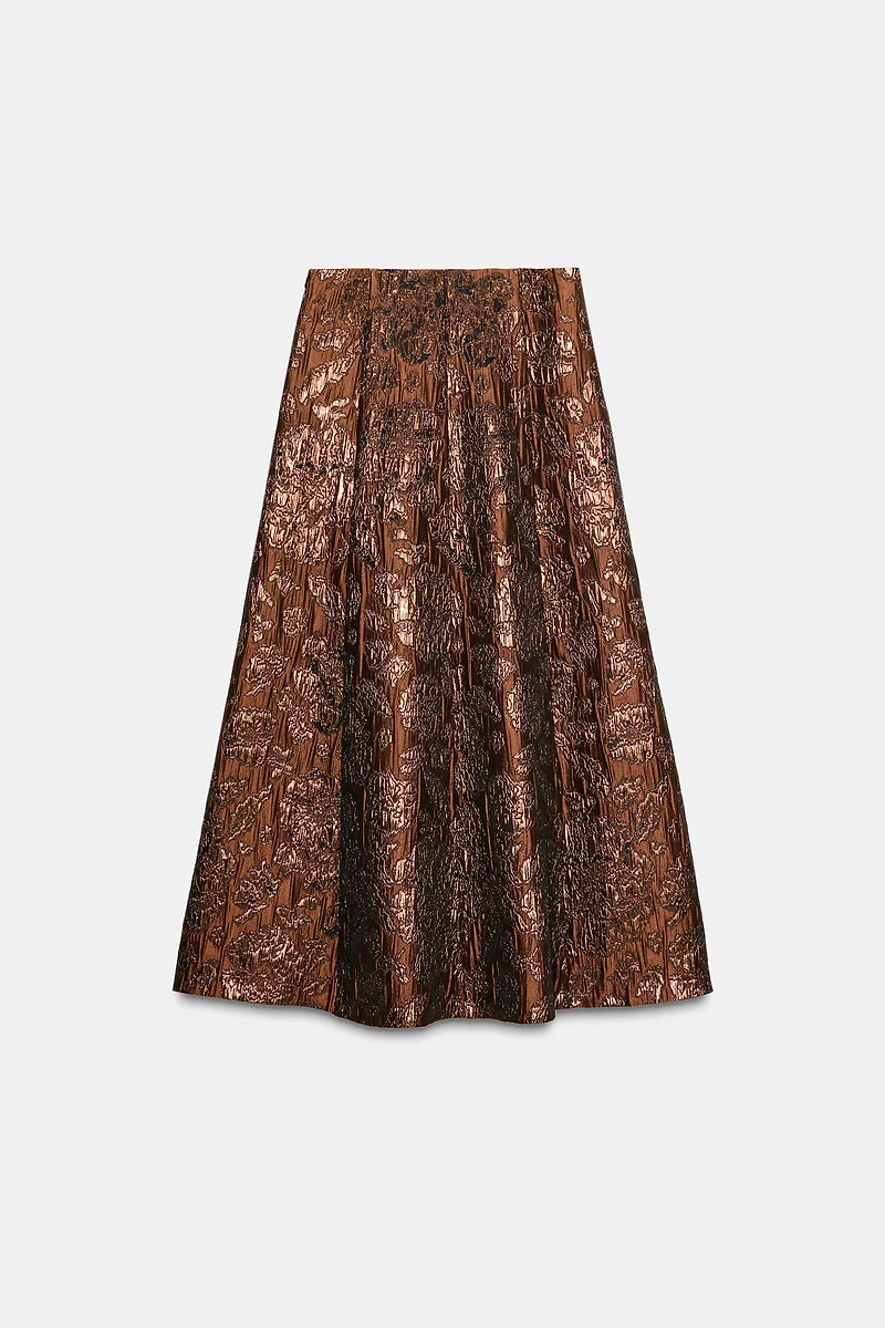 SHINY JACQUARD CAPE SKIRT
