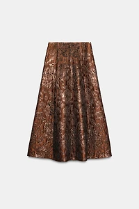 SHINY JACQUARD CAPE SKIRT