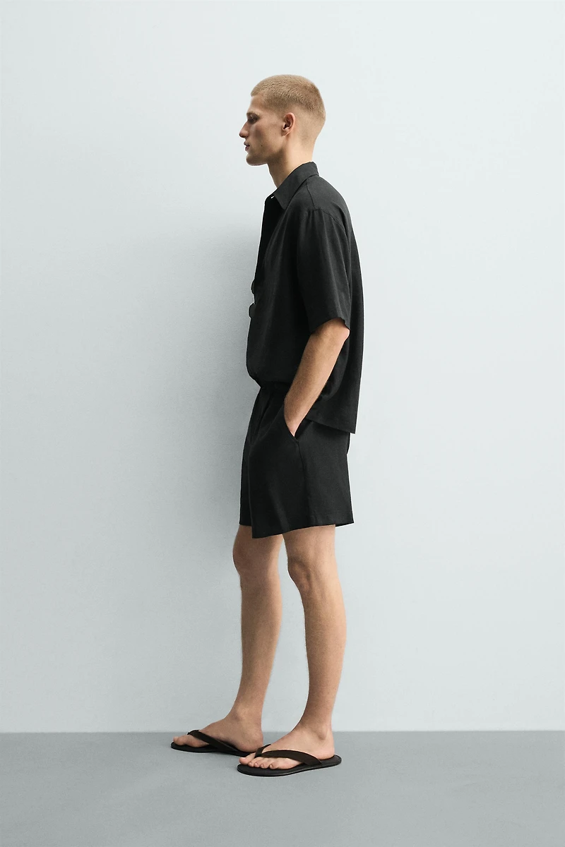 BERMUDA RELAXED LIN ET VISCOSE