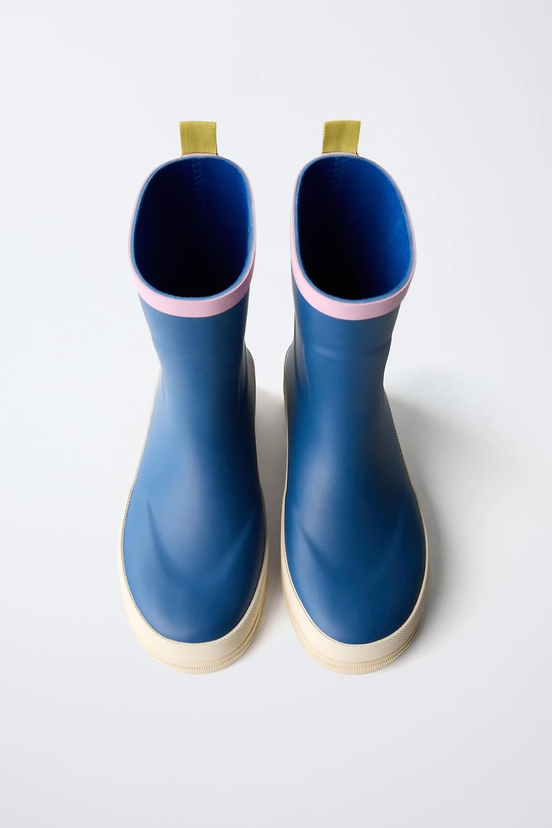 COLOR BLOCK RAIN BOOTS