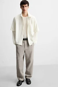 TEXTURED REGULAR FIT PANTS