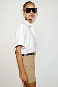 CHEMISE POPELINE MANCHES COURTES