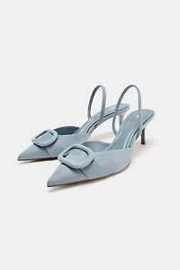 SLINGBACK APPLIQUÉ HEELS
