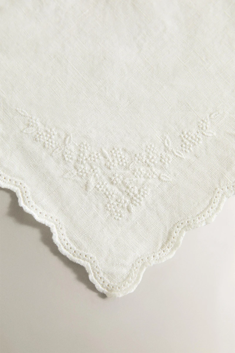 PACK OF EMBROIDERED FADED LINEN HAND TOWELS (PACK OF 2)