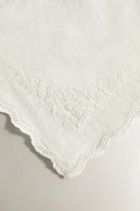 PACK OF EMBROIDERED FADED LINEN HAND TOWELS (PACK OF 2)