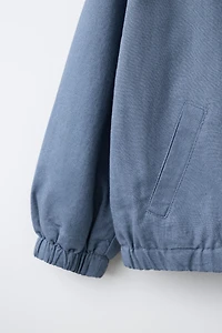 COTTON LINEN BOMBER JACKET