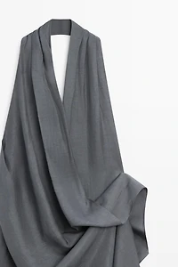 Asymmetric draped jumpsuit