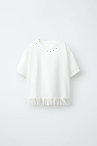 FRINGE AND STUDS T-SHIRT