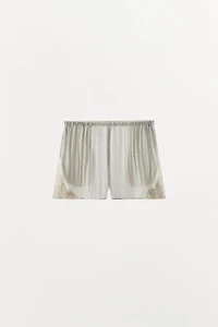 EMBROIDERED LACE SHORTS