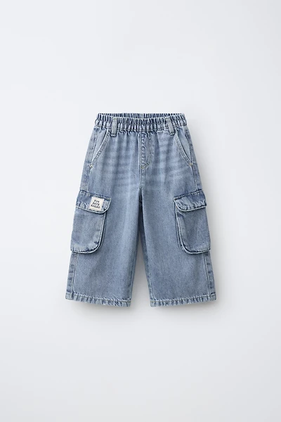 CARGO BALLOON JEANS WITH LABEL