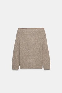 BOAT NECK KNIT CARDIGAN