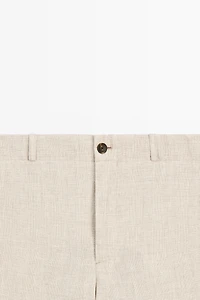 100% linen check pants