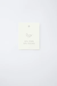 WATER REPELLENT FEATHER AND DOWN PUFFER COAT WITH LABEL