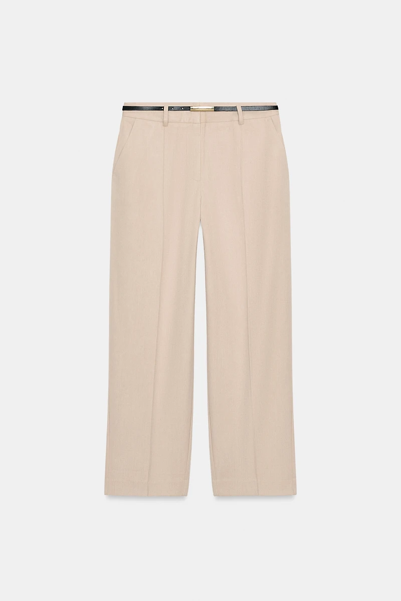 STRAIGHT-LEG PANTS WITH BELT