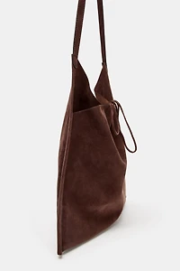 LEATHER FLAT BAG WITH BOW