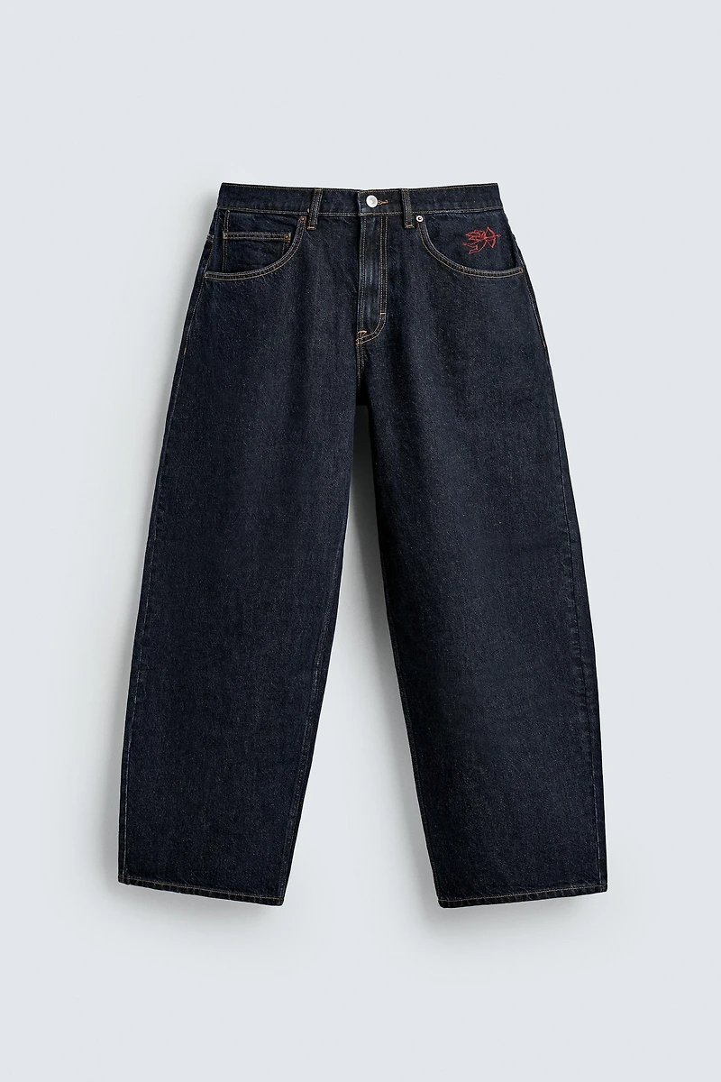 JEANS BALLOON FIT BRODERIE CUPIDON