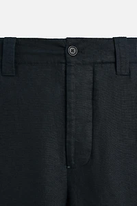 STRAIGHT FIT 100% LINEN PANTS