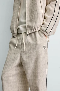 CONTRAST STRIPE TEXTURED JOGGER PANTS