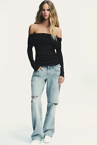 STRAPLESS RUCHED TOP