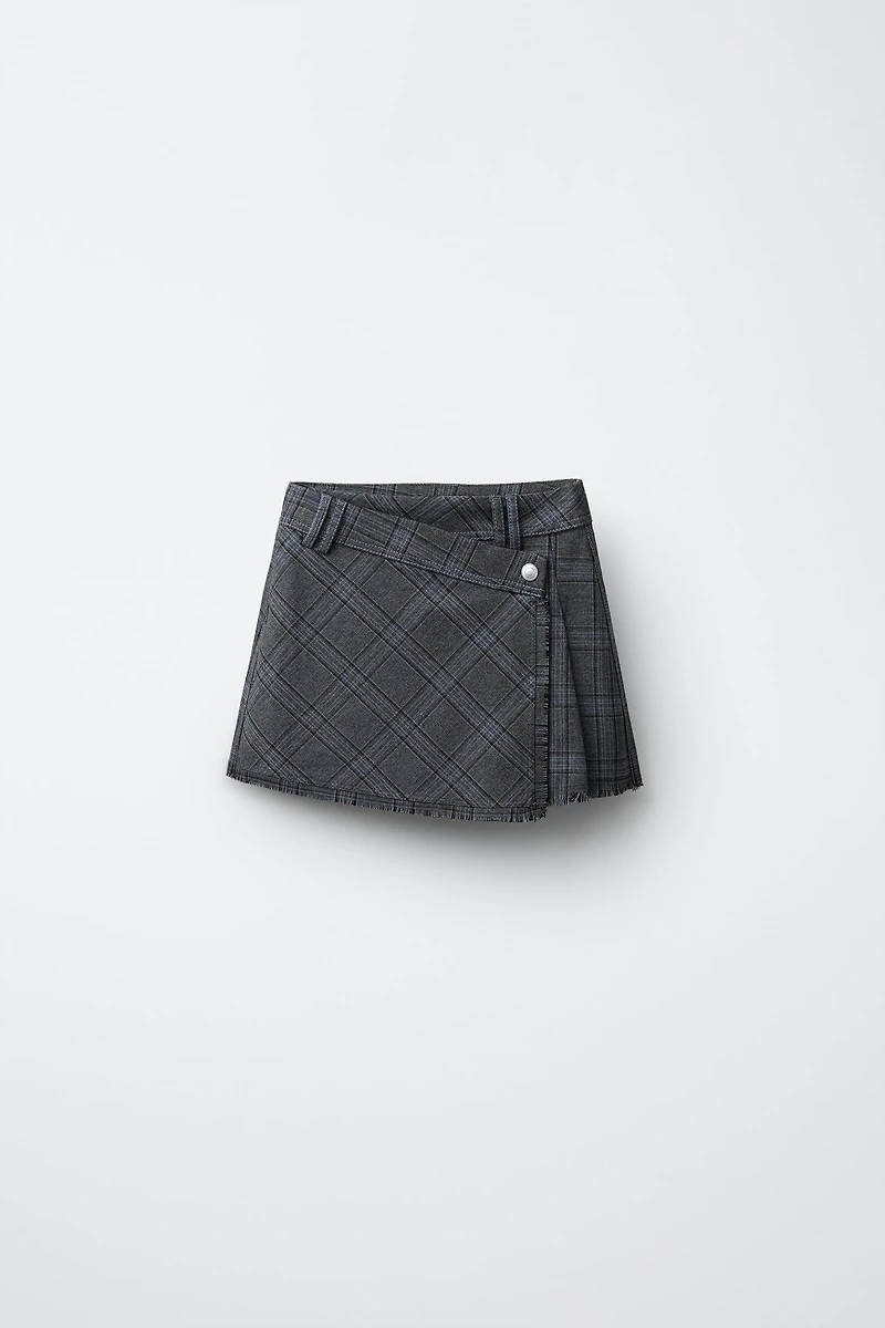 PLAID PAREO SKORT