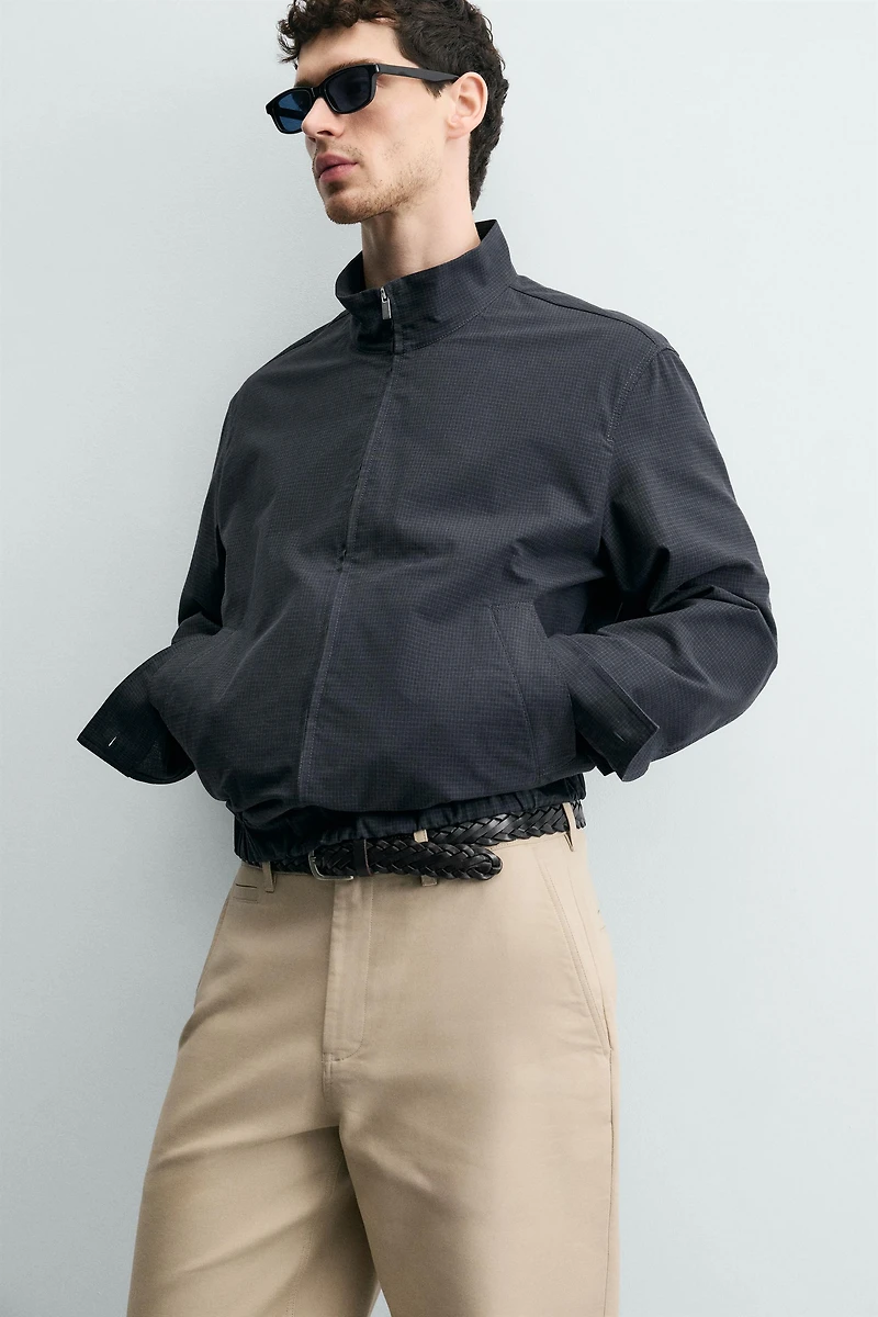 PLAID REGULAR FIT BOMBER JACKET