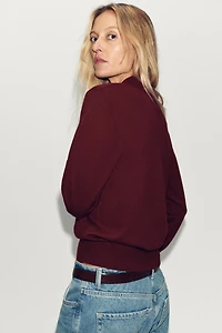 PLAIN KNIT POLO SWEATER