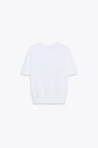 SHORT SLEEVE BASIC KNIT TOP