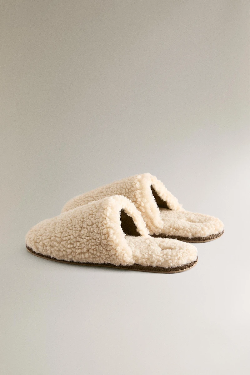 FAUX SHEARLING MULE SLIPPERS